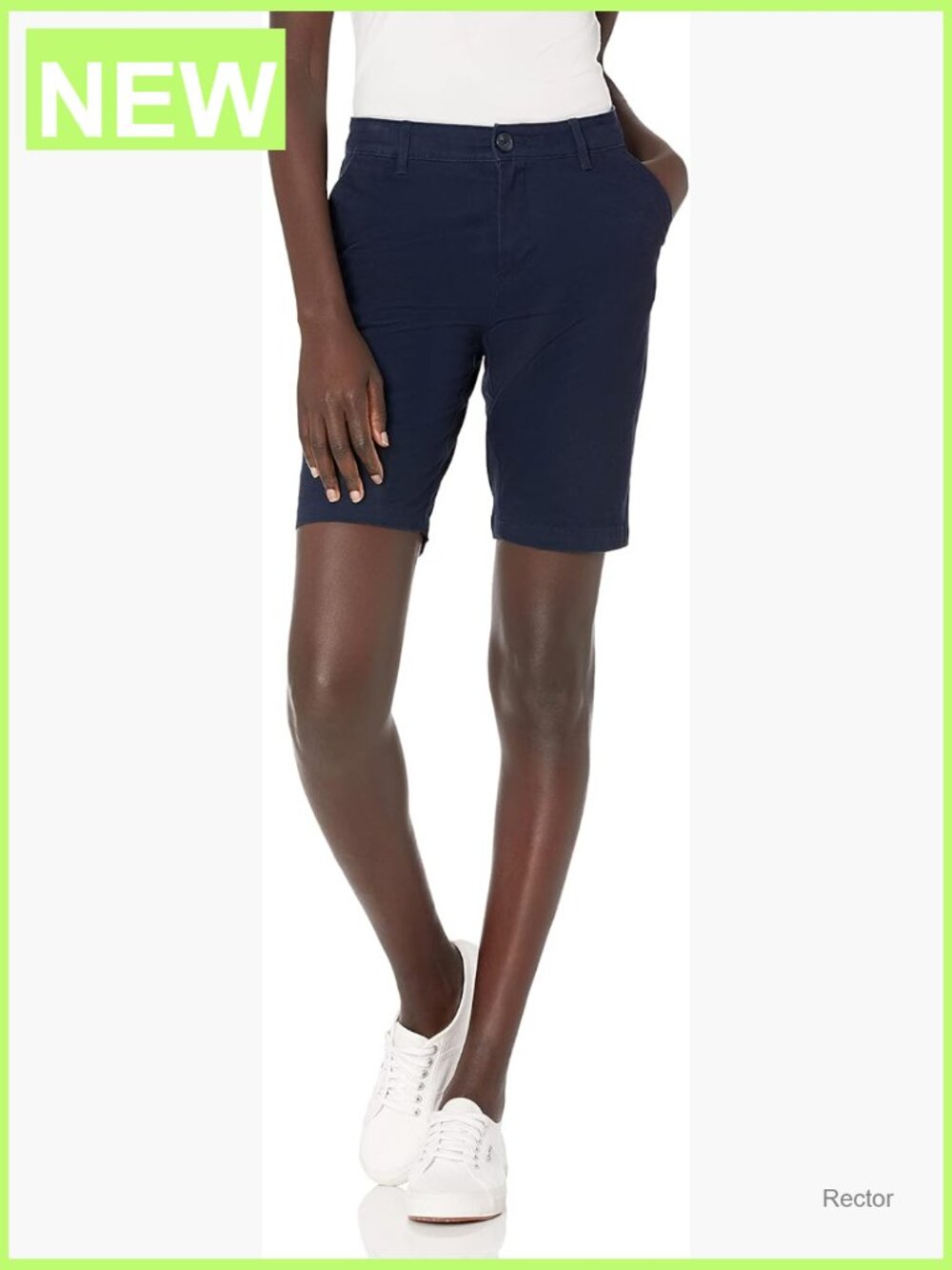 Women's Mid-Rise Slim-Fit 10" Inseam Bermuda Chino Shorts
